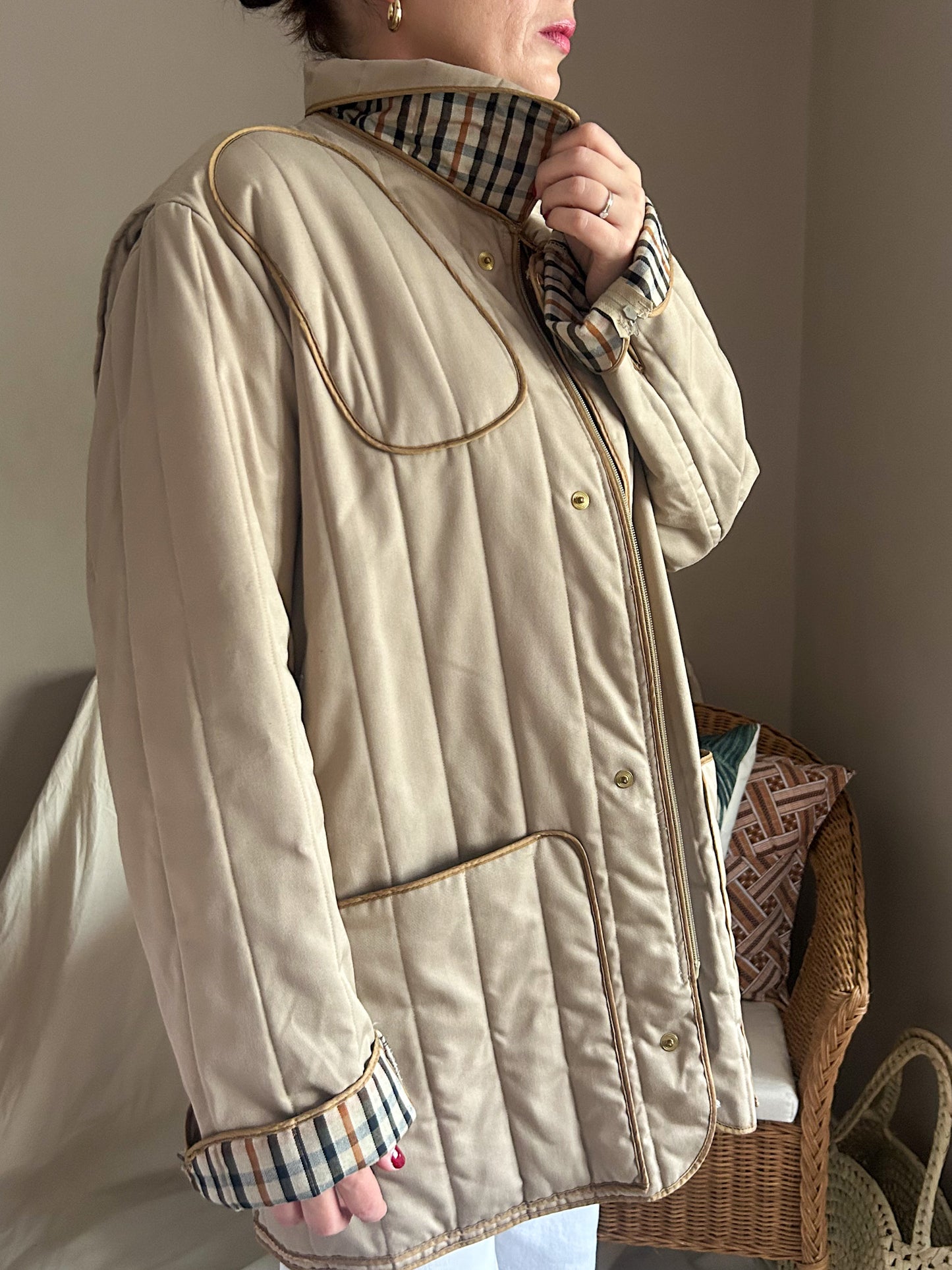 Vintage DAKS Quilted Jacket, approx Size 12-18+