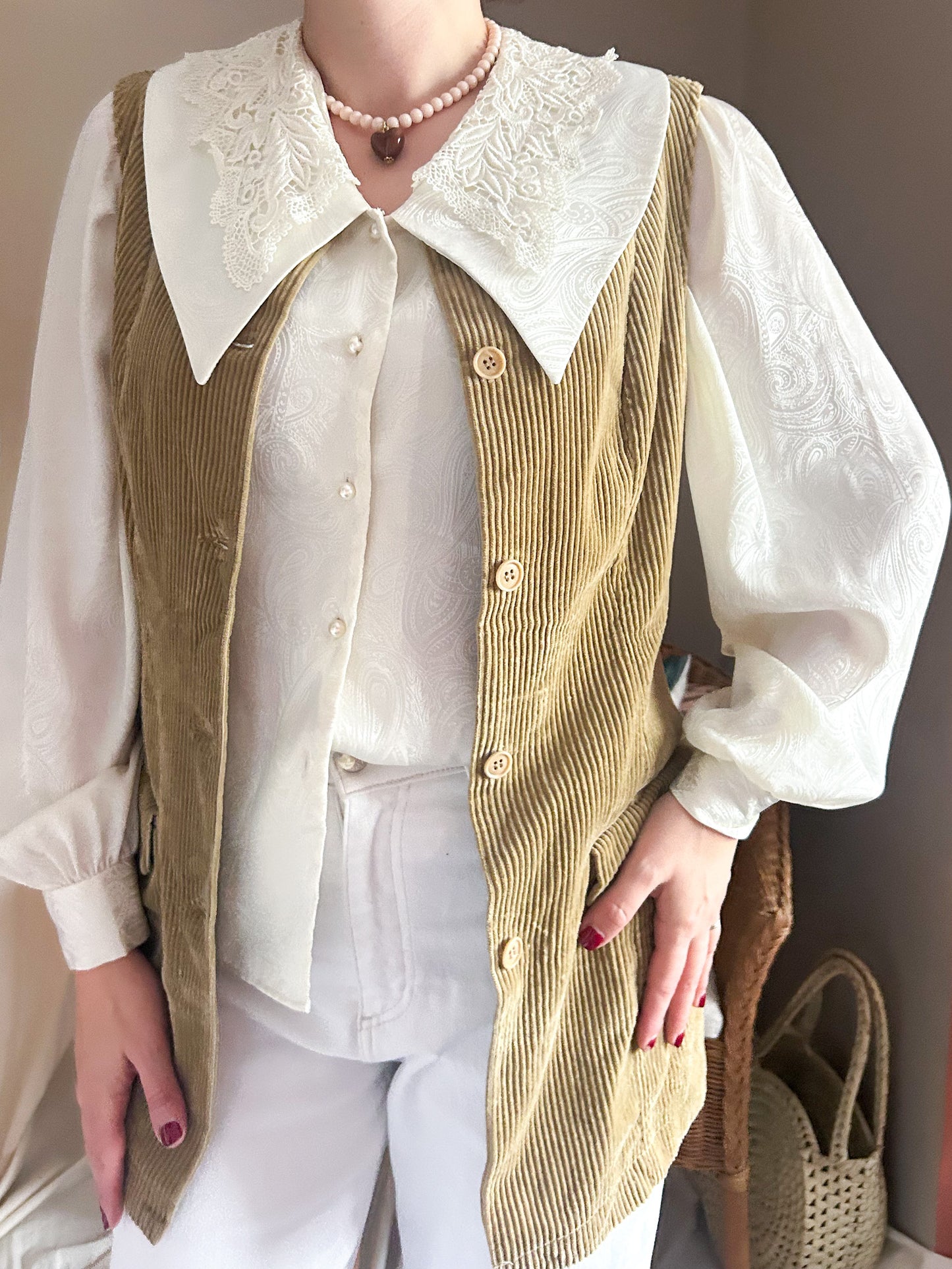 Vintage Sisley Longline Waistcoat, approx size 6-8+