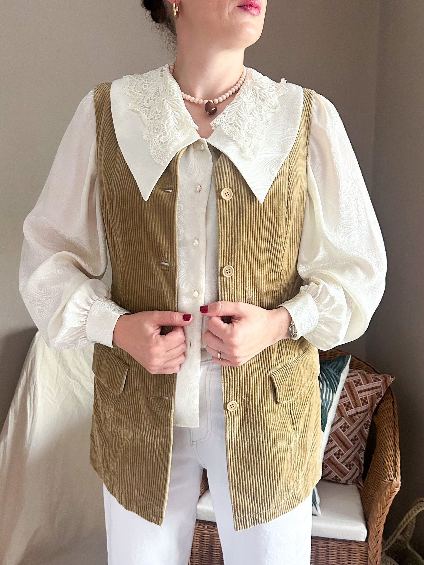 Vintage Sisley Longline Waistcoat, approx size 6-8+