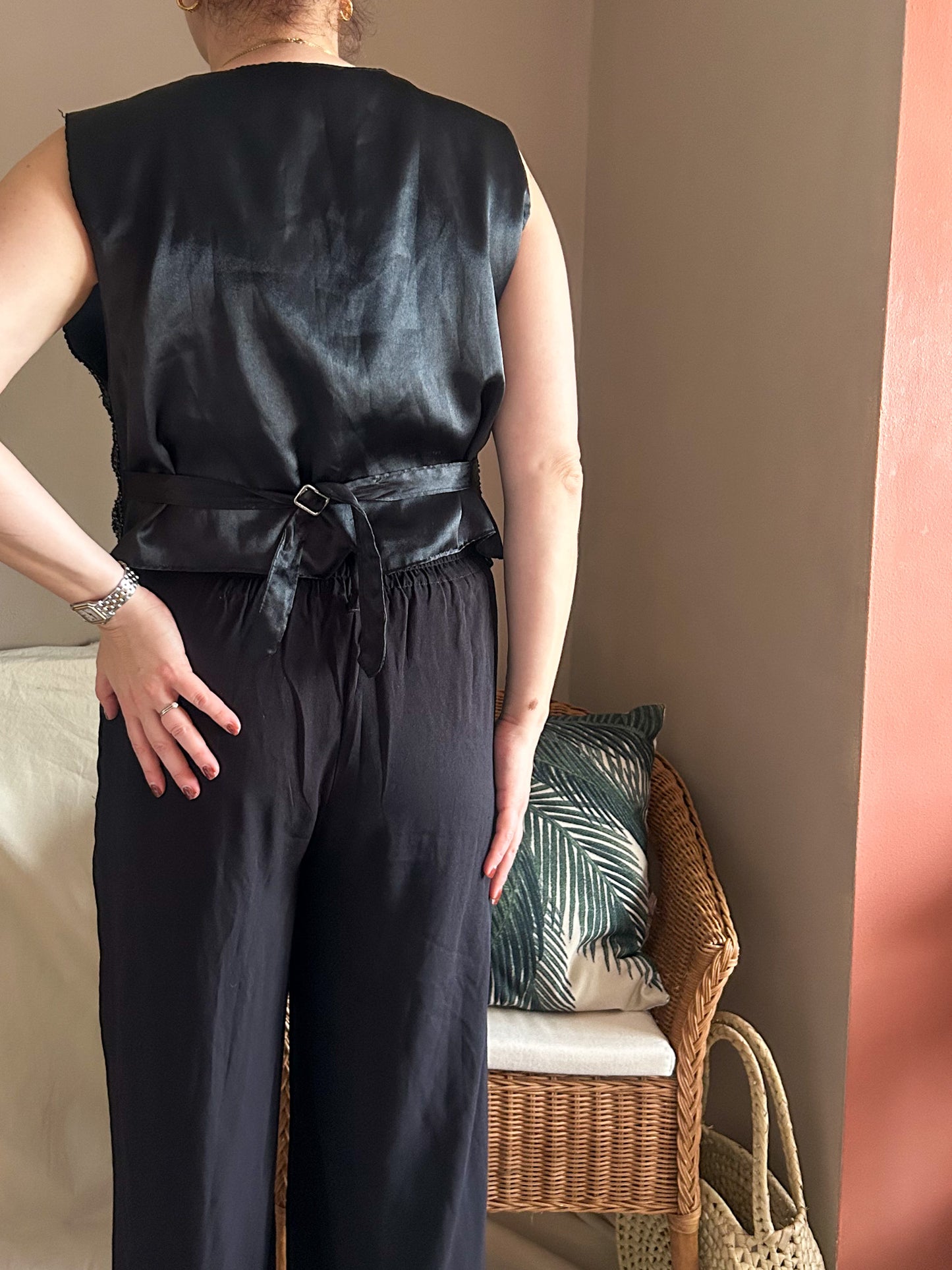 Vintage Sequin & Beaded Waistcoat, approx size 10-12+