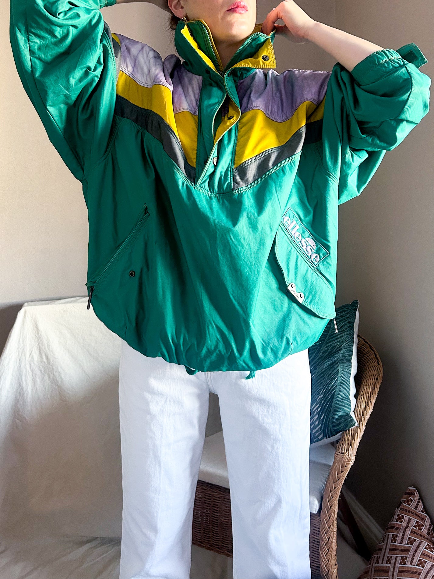 Vintage Ellesse Colour Block Sports Jacket, approx size 12-20