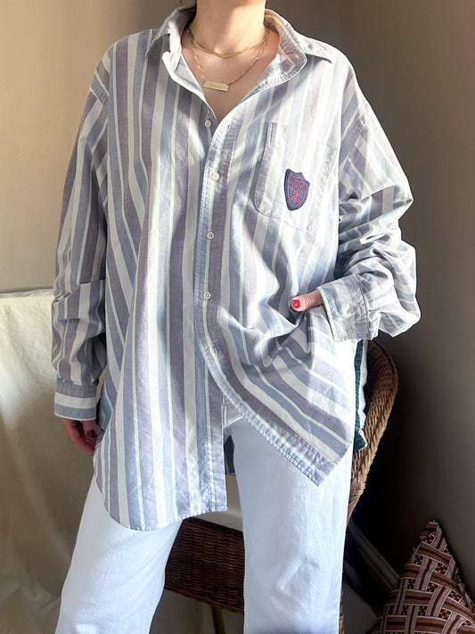 Vintage 80's Polo by Ralph Lauren Stripe Shirt, approx Size 12-16+ (Men's XL)