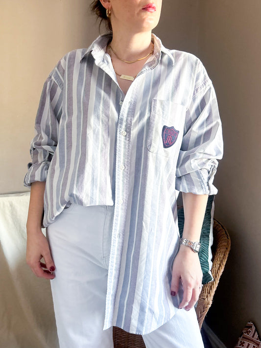 Vintage 80's Polo by Ralph Lauren Stripe Shirt, approx Size 12-16+ (Men's XL)