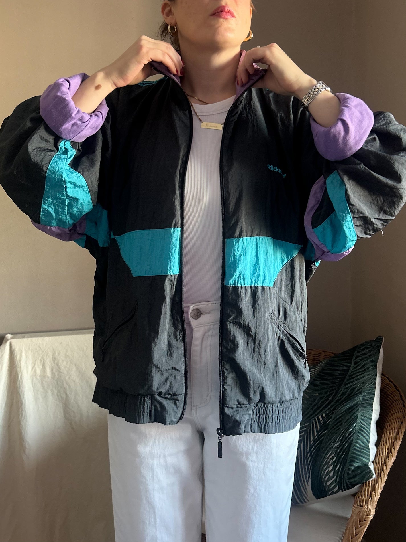 Vintage Adidas 90s Shell/Sports Jacket, approx size 10-12