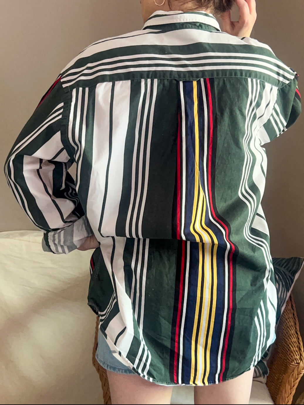 Vintage Nautica Bold Stripe Shirt, approx Size 14-18